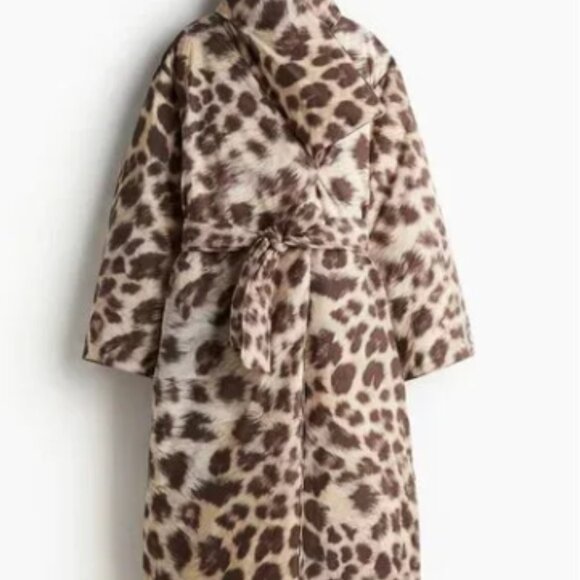 H&M Studio Animal Print Down Filled Long Puffer Coat XL - Picture 4 of 14